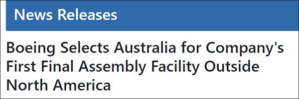 波音公司公告 截圖自該公司官網(wǎng)